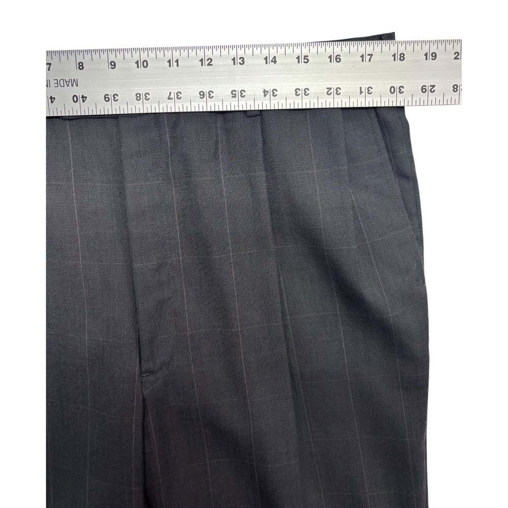 vtg 90s Christian Dior 44L 36x32 Gray Windowpane Pant Suit Double Breasted USA - Picture 13 of 16